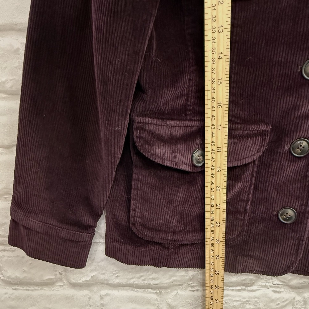 Christopher & Banks Corduroy Blazer Sz M Stretch Button Down Burgundy Jacket - Picture 13 of 16